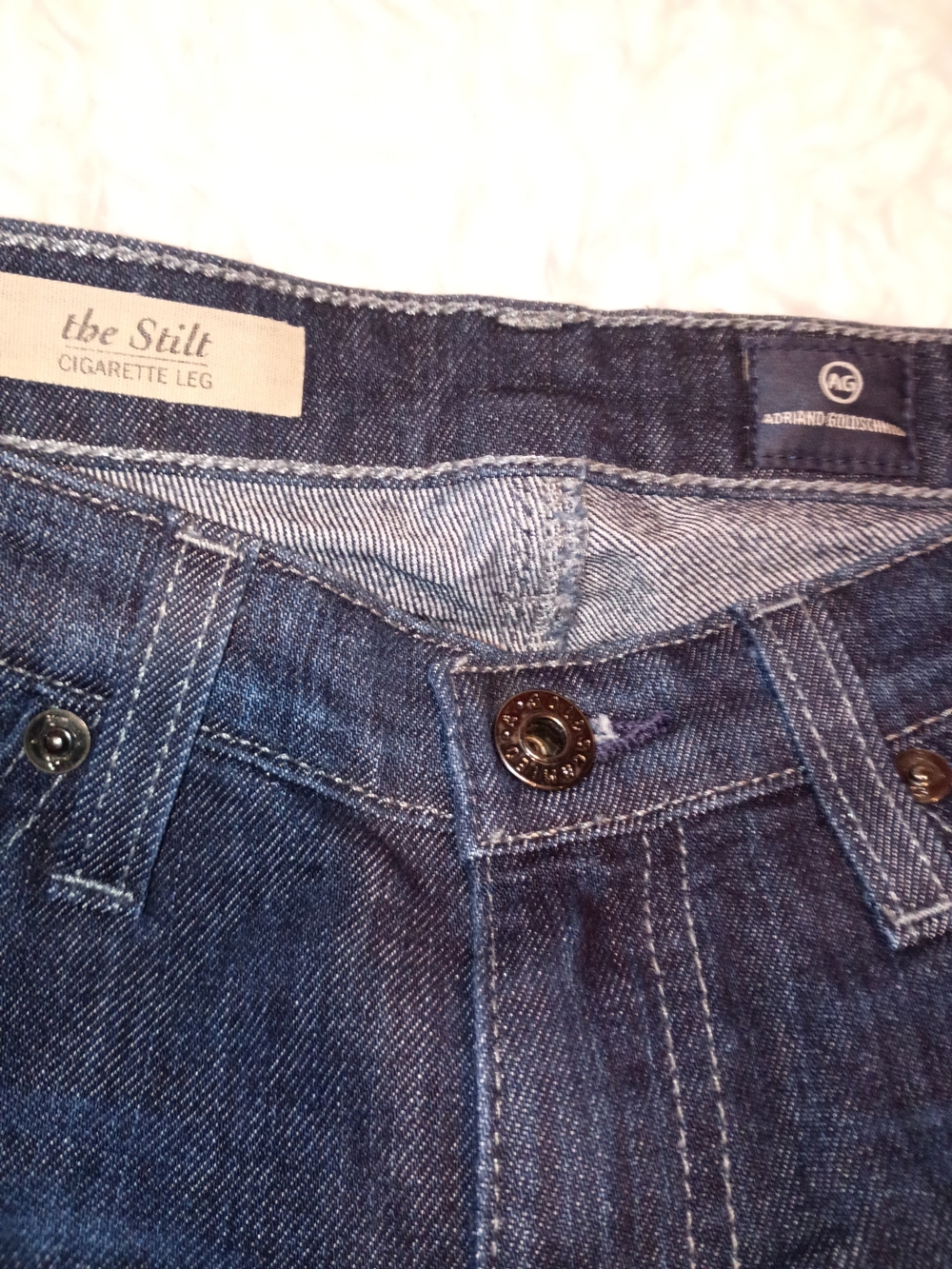 Ag Adriano Goldschmied The Stilt Cigarette Leg Jeans - Dark Blue Denim